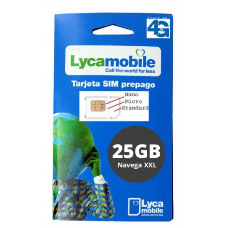 25GB DATA Lycamobile - Navega XXL