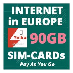 4G DATA 90GB for all Europe, Yolka SIM