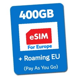 Virtual eSIM 400GB internet in Europe