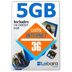 5GB for Spain 3G INTERNET and Calls, Prepaid Sim-Card (Pay As You Go 3G Plans)