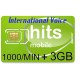 1000MIN International Voice and 3GB Internet, Hitsmobile prepaid-sim cards