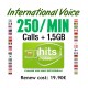 250MIN + 1,5GB International Voice and Internet, Hitsmobile prepaid-sim cards