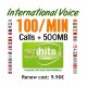 100MIN + 500MB International Voice and Internet, Hitsmobile prepaid-sim cards