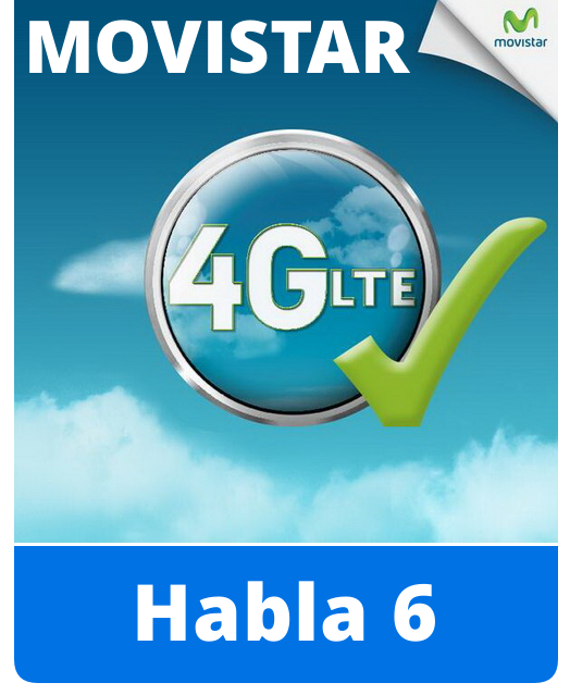 MOVISTAR ESPAÑA HABLA 6 TARJETA SIM PREPAGO ESPAÑOLA INTERNET 4G + ROAMING  GRATIS 